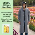 Long imperméable EVA gris clair à capuche pour adultes, poncho extérieur sans rebord - Imperméable Gris Sans Capuche Pour Adulte Parfumé [18 % Soie 150 G D'épaisseur]