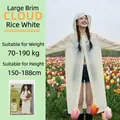 Imperméable EVA adulte blanc cassé avec bord de capuche pour protection extérieure - Imperméable Parfumé À Larges Bords Couleur Blanc Cassé Pour Adulte [18 % Soie 150 G D'épaisseur]
