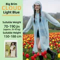 Imperméable réutilisable en PEVA bleu clair de haute qualité avec large bord pour adultes - Imperméable Parfumé Bleu À Larges Bords Pour Adulte [18% Soie 150g D'épaisseur]