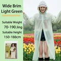 Imperméable en EVA vert clair translucide avec capuche pour adulte en extérieur - Imperméable Parfumé Vert À Larges Bords Pour Adulte [18% Soie 150g D'épaisseur]