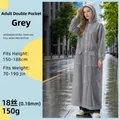Imperméable gris réutilisable en EVA avec capuche et poches pour adulte extérieur - Imperméable Gris Amélioré À Double Poche [18 % Soie 150 G Épaissi Et Allongé]