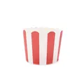 Medium red and white striped scalloped edge muffin cupcake baking paper liner for party - Orange Wide Stripe / 50 Pieces