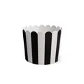 Medium black and white striped muffin cupcake paper liner with decorative scalloped edges - Black Wide Stripe / 50 Pieces