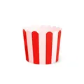 Medium red and white striped paper cupcake liners with scalloped edges for festive baking - Red Large Plaid / 50 Pieces