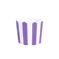 Purple and white striped cupcake liners with scalloped edges for home baking muffins - Purple Wide Stripe / 50 Pieces