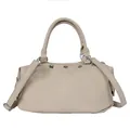Vintage beige handbag with silver rivets, high-end casual shoulder crossbody tote for women - Khaki