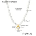 Collana di perle con pendente zircone a cuore dimensioni e peso specifiche dettagliate - P1218 - Collana Con Ciondolo A Cuore In Oro