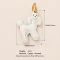 Weißer Emaille-Pudel-Anhänger, Maße 20mm x 16mm, Material aus Kupfer gefertigt - Weiß Corgi