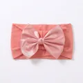 Bandeau bébé en nylon rose doux avec nœud en satin pour filles, accessoire élastique - Mauve Foncé
