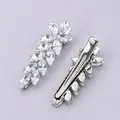 Sparkling silver zircon wheat ear hair clip featuring a durable duckbill mechanism - Luxury And Exquisite Silver Hair Clip Hs-j6754s