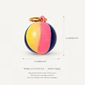 Farbenfroher dreifarbiger Kugelanhänger aus Kupfer mit rosa, gelben und blauen Blöcken - 7 Regenbogenball