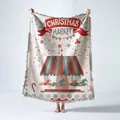 Vue détaillée de la couverture de Noël tissée avec motif de carrousel et franges douces - XT161 / 130x160cm