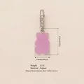 Macaron purple gummy bear pendant in copper with crystal bail for DIY jewelry - Purple Bear Silver Zirconia Clasp Pendant