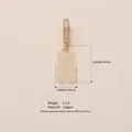 Cream white macaron gummy bear charm pendant with gold-plated copper bail and clear stones - White Bear Gold Zirconia Clasp Pendant