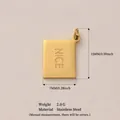Gold-plated stainless steel biscuit-shaped pendant with 'NICE' engraving jewelry - Nice Biscuit Pendant