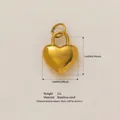 Dainty 18K gold plated heart shaped stainless steel pendant for DIY jewelry necklaces - 15mmx10mm / Gold Heart Pendant