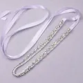 Ceinture de mariée lavande avec strass en cristal étincelants pour robes. - Ws-j058s - Ceinture Polyvalente Pour Robes