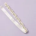 Ceinture de mariée élégante avec strass marquise et perles sur ruban de satin blanc - Ceinture De Soirée Ws-j220g