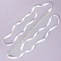 Ceinture de mariée élégante en satin blanc avec strass étincelants et perles pour robe. - Ceinture Compatible Avec Les Banquets Ws-j220s