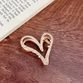 Elegant rose gold heart-shaped hair claw clip with sparkly rhinestones for women - Large Heart Style (18-25) / 5cm / Gold
