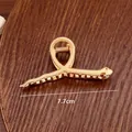 Elegant gold snake-shaped metal hair claw clip for women with 7.7cm length measurement - Golden Snake Cross Style (18-38) / 7.7cm / Gold