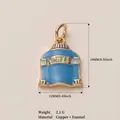 Ciondolo in smalto maglione blu con dettagli sulle misure e info sul materiale. - Ciondolo Maglione