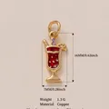 Ciondolo a forma di bicchiere da cocktail in smalto rosso in rame, con peso di 1,3 g - 8 Ciondoli Da Cocktail