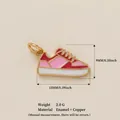 Ciondolo sneaker in smalto rosa e rosso per creazione gioielli fai da te, 15mm - Ciondolo A Forma Di Sneaker 21
