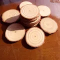 Natural polished pine wood slices with bark and tree rings for DIY craft projects - Diameter 14-16cm Thickness 1.5cm / Natural Wood Color