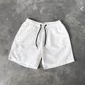 Pantalones cortos de verano blancos para hombre, secado rápido con cordón negro ajustable - M / Bottoms / Blanco
