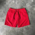 Bañador rojo de secado rápido con cordón negro y cintura elástica para hombre. - M / Bottoms / Rojo