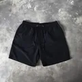 Pantalones cortos de playa negros informales de secado rápido con cordón en la cintura - M / Bottoms / Negro