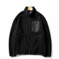 Veste polaire sherpa noire épaisse pour homme avec poches zippées pour l'hiver chaud - M / Hauts / Noir