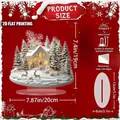 Spécifications de taille détaillées pour l'ornement de Noël en acrylique 2D plat. - Renne et Maison (1)