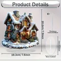Decorative acrylic Christmas cottage table stand with detailed dimensions 20cm high - Cozy Christmas House