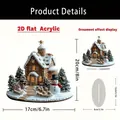 2D flat acrylic Christmas gingerbread house garden ornament with cute snowman detail - Gingerbread House and Snowman