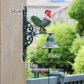 Campana de pared vintage de hierro fundido con gallo para jardín con medidas detalladas - Timbre de Gallo