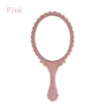 Vintage style portable hand mirror in elegant pink finish - Vintage / Pink