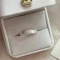 Elegant S925 sterling silver wave ring with brushed finish in jewelry box - Wave Brushed Style (K2490) / HK Size 13 / Brushed Silver