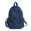 Mochila pequeña de mezclilla lavada retro para mujer en azul oscuro con correas ajustables - Tamaño Pequeño (ZF562) / Azul marino