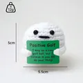 Muñeco de golf hecho a mano a ganchillo con tarjeta de mensaje positivo, 5 cm - Pelota de Golf (Personificada)