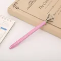 Elegante bolígrafo de metal rosa con una gran punta de diamante de cristal brillante - Rosa Claro / Punta de Bala de 1,0 mm