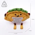 Adorable muñeco de taco hecho a mano a ganchillo con tarjeta motivadora, 11x6x4cm. - Taco (Con Zapatos)