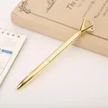 Elegante bolígrafo de metal dorado con un gran diamante de cristal, ideal para regalos de lujo. - Dorado / Punta de Bala de 1,0 mm