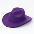 Classic deep purple felt fedora hat for men and women with vintage jazz style design - Cowboy Hat Style / Purple
