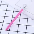 Elegante bolígrafo de metal rosa con un gran diamante de cristal sobre fondo de rejilla - Rosa Nacarado (3) / Punta de Bala de 1,0 mm
