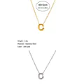 Collares con letra inicial C de acero inoxidable oro de 18 quilates y plata mujer - Letra C / Color acero