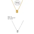 Collar minimalista de acero inoxidable con colgante letra S en oro de 18K y plata - S / Color acero