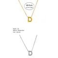 Collar minimalista de acero inoxidable con letra D en oro de 18 quilates y plata - Letra D / Color acero