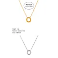 Collar minimalista con colgante de letra O en acero inoxidable color oro 18K y plata - Letra O / Color acero